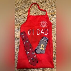 Father’s Day Gift Set Apron, Tie, and Socks Tie Is 100% Sillk